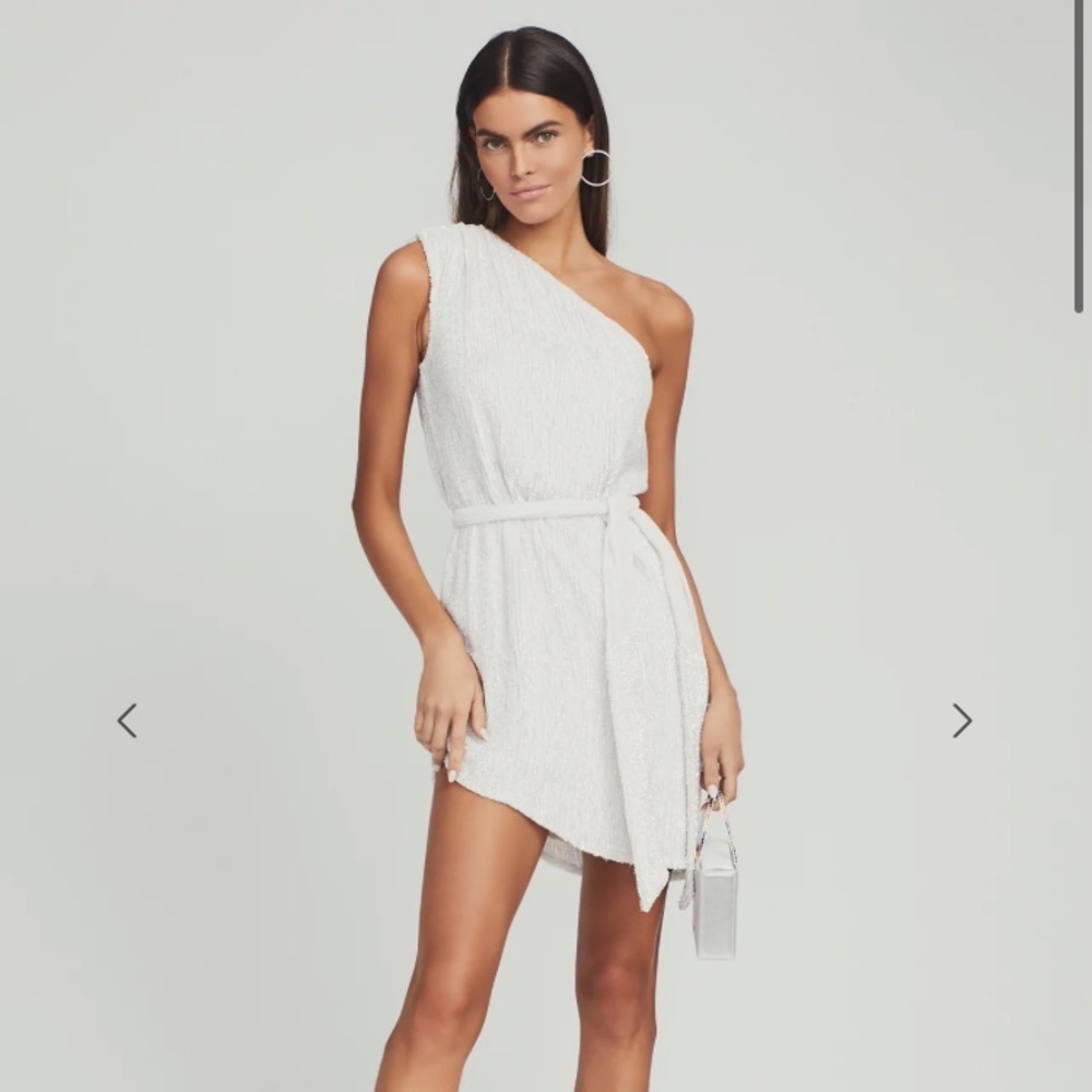 Retrofete Ella Sequin Dress MoonGlow White